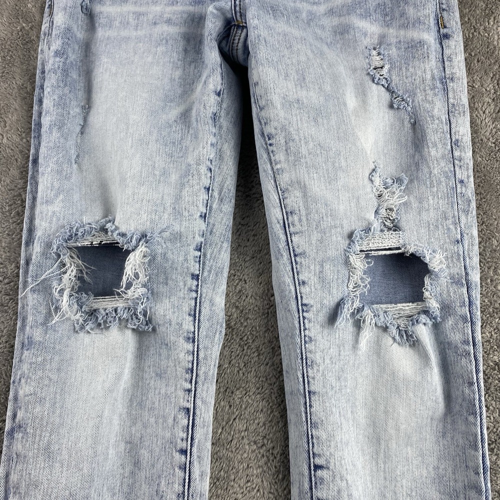 American Eagle Flex Skinny Jeans Mens 30x30 Blue Light Wash Distressed - Picture 4 of 16